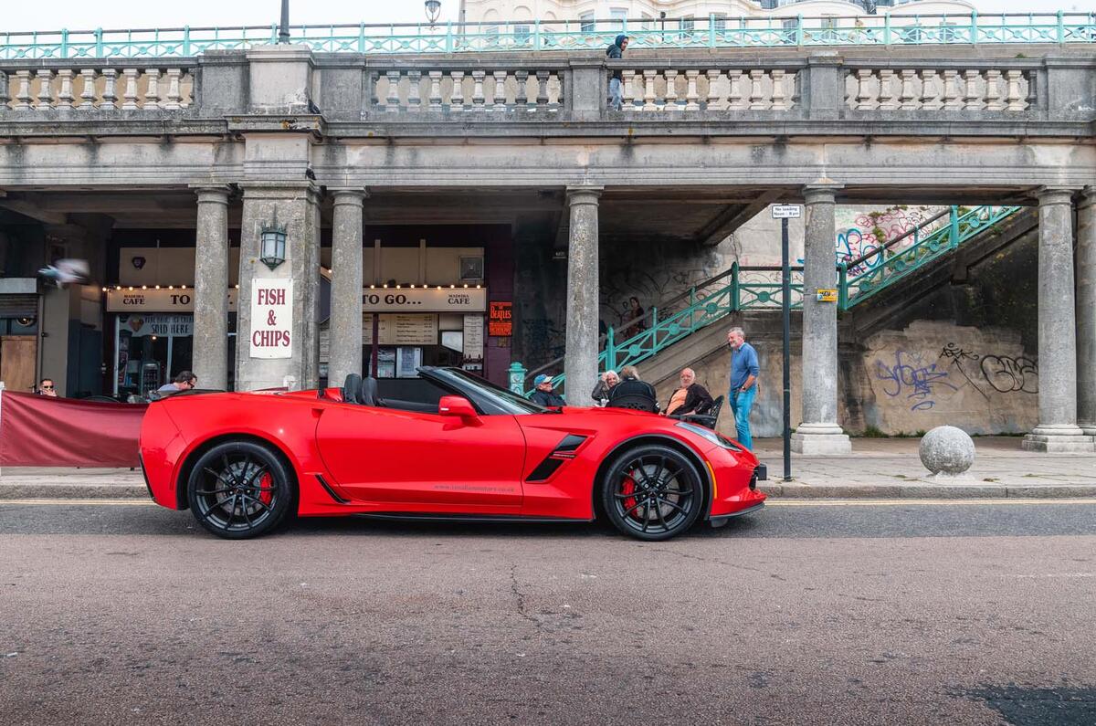 Driving the Chevrolet Corvette through rural England