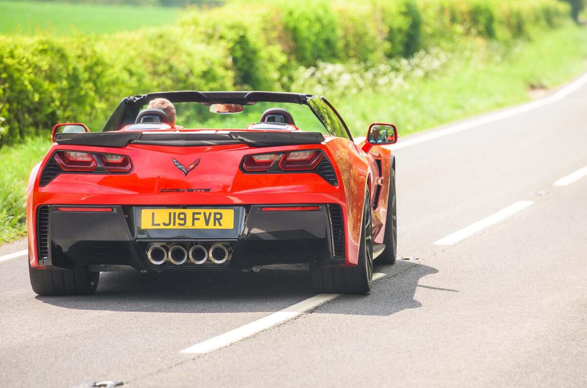 Driving the Chevrolet Corvette through rural England