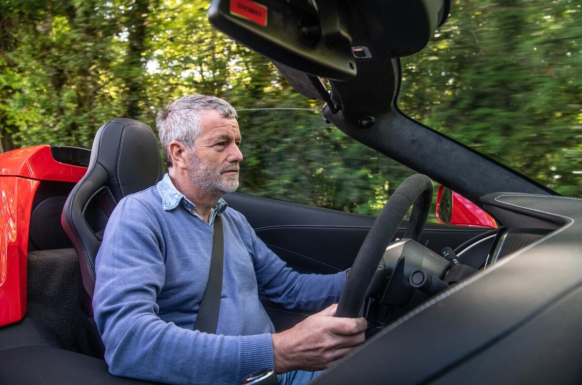 Driving the Chevrolet Corvette through rural England