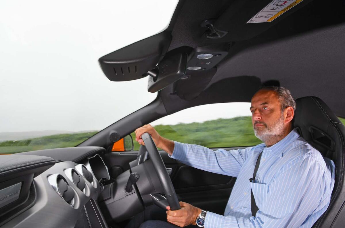 Andrew Frankel at the wheel of the Ford Mustang