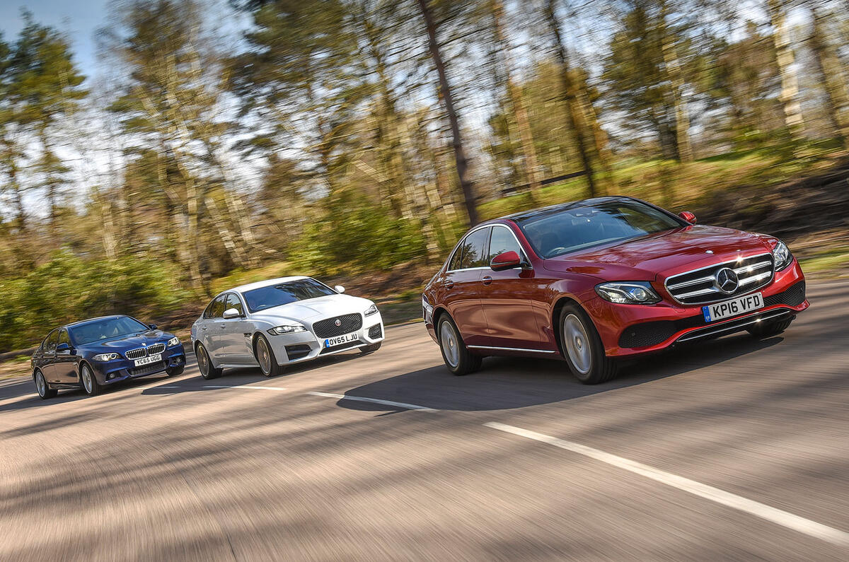 BMW 5 Series Jaguar XF Mercedes-Benz E-Class