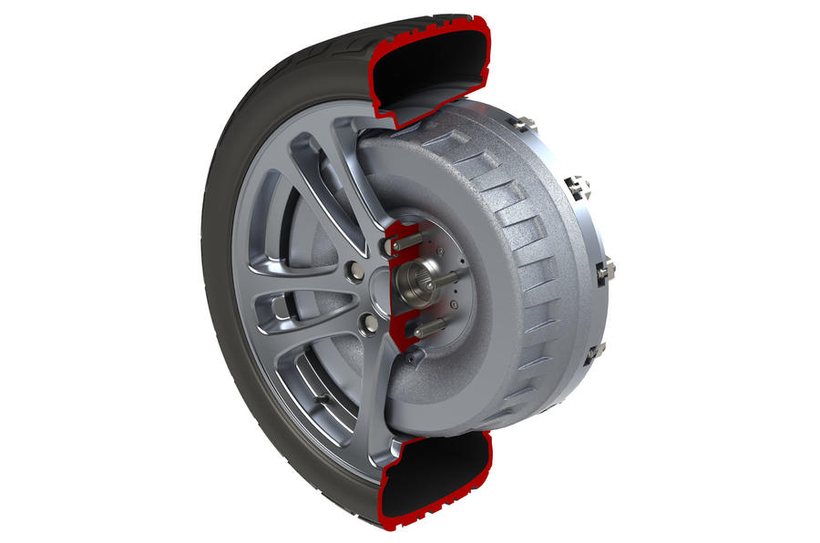 EV wheel-mounted Axial Flux motor cutaway