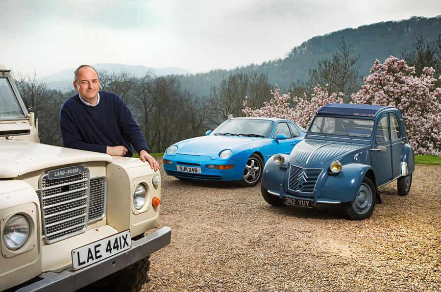 Andrew Frankel with car collection 