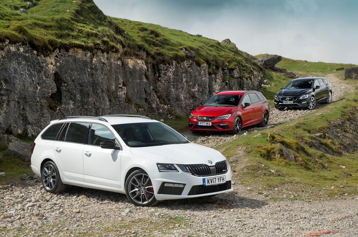 Skoda Octavia vRS estate vs. Seat Leon ST Cupra vs. Volvo V60 AWD Polestar - fast estate triple test