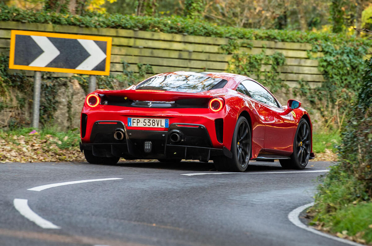 Ferrari 488 Pista 2018 UK first drive review - hero rear