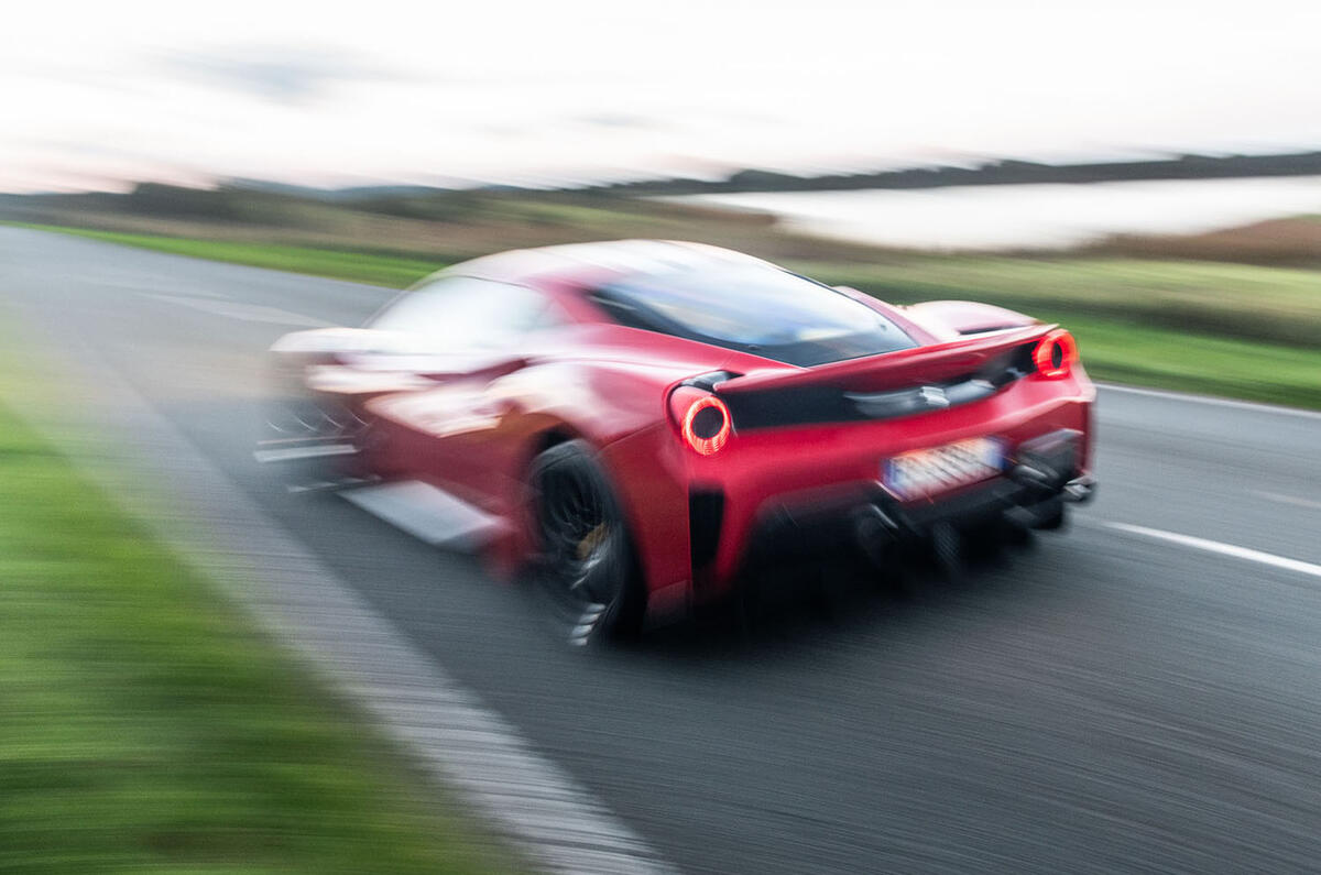 Ferrari 488 Pista 2018 UK first drive review - otr rear