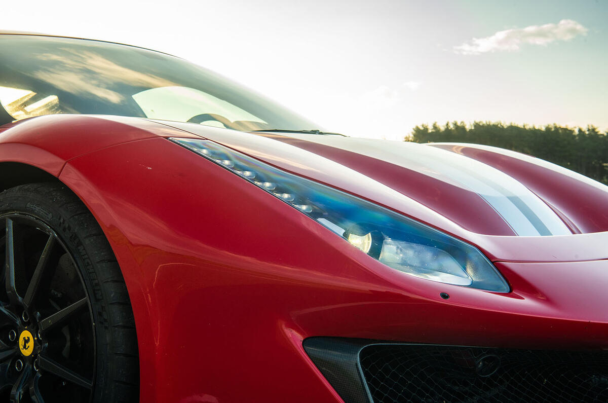 Ferrari 488 Pista 2018 UK first drive review - headlights
