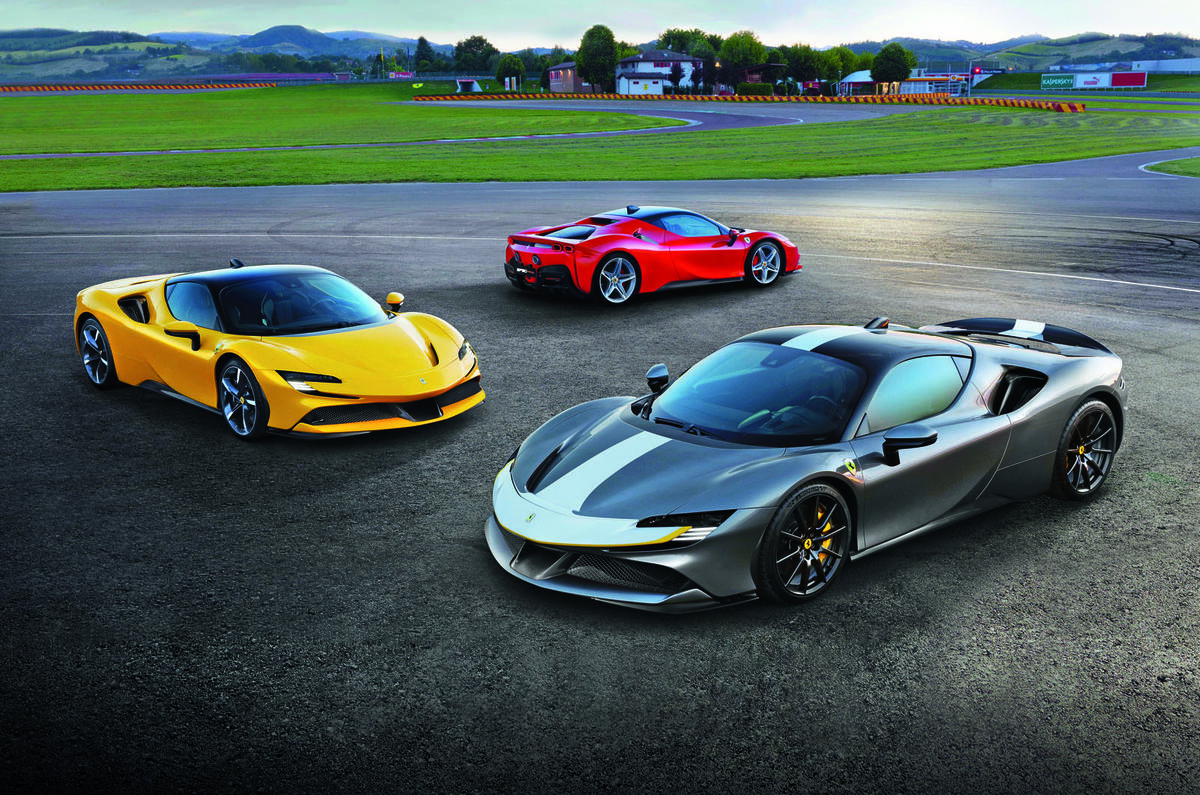 Ferrari SF90 Stradale in three colours