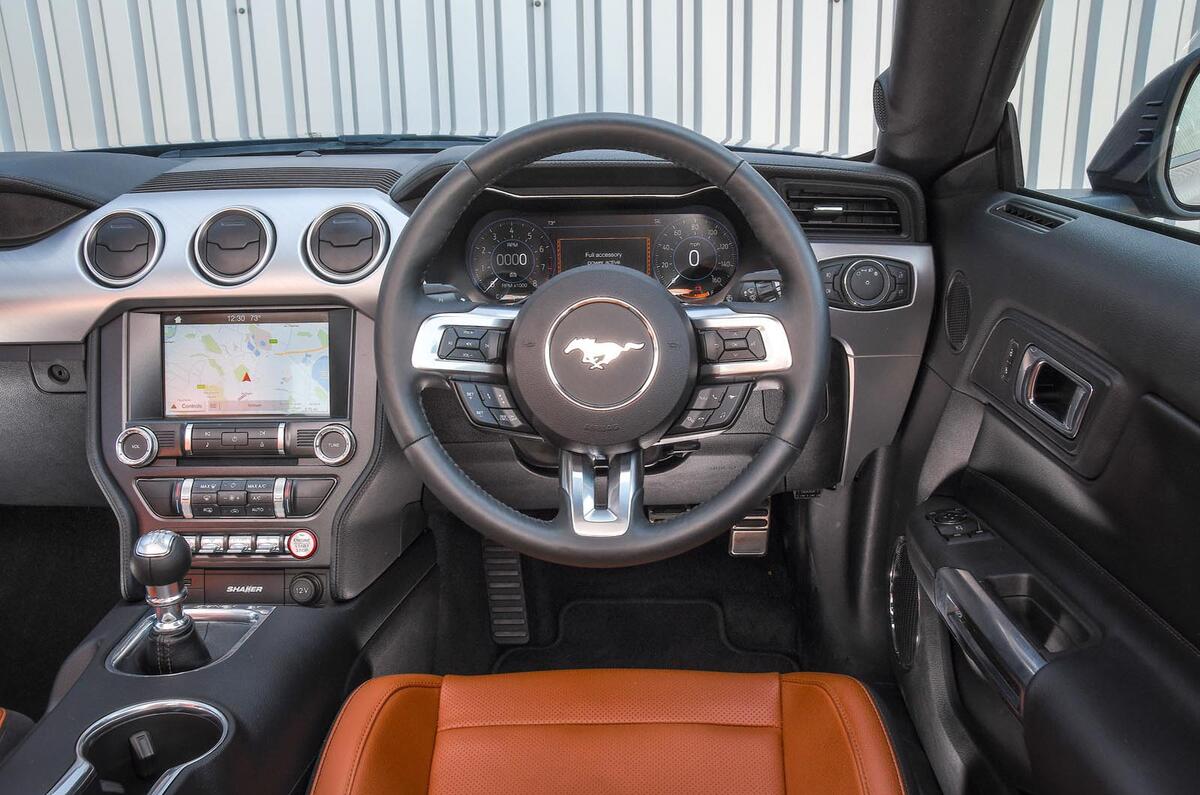 Ford Mustang four-cylinder 2018 UK first drive review dashboard