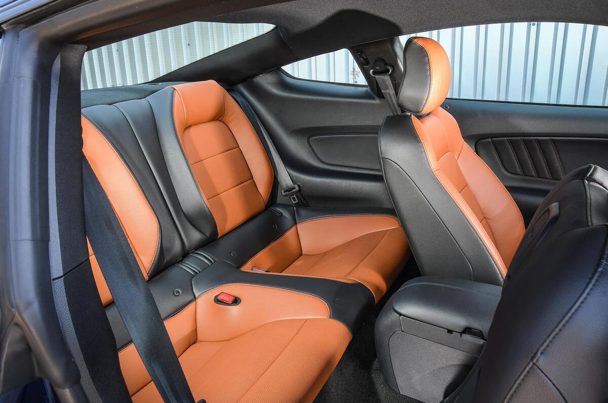 Ford Mustang four-cylinder 2018 UK first drive review rear seats