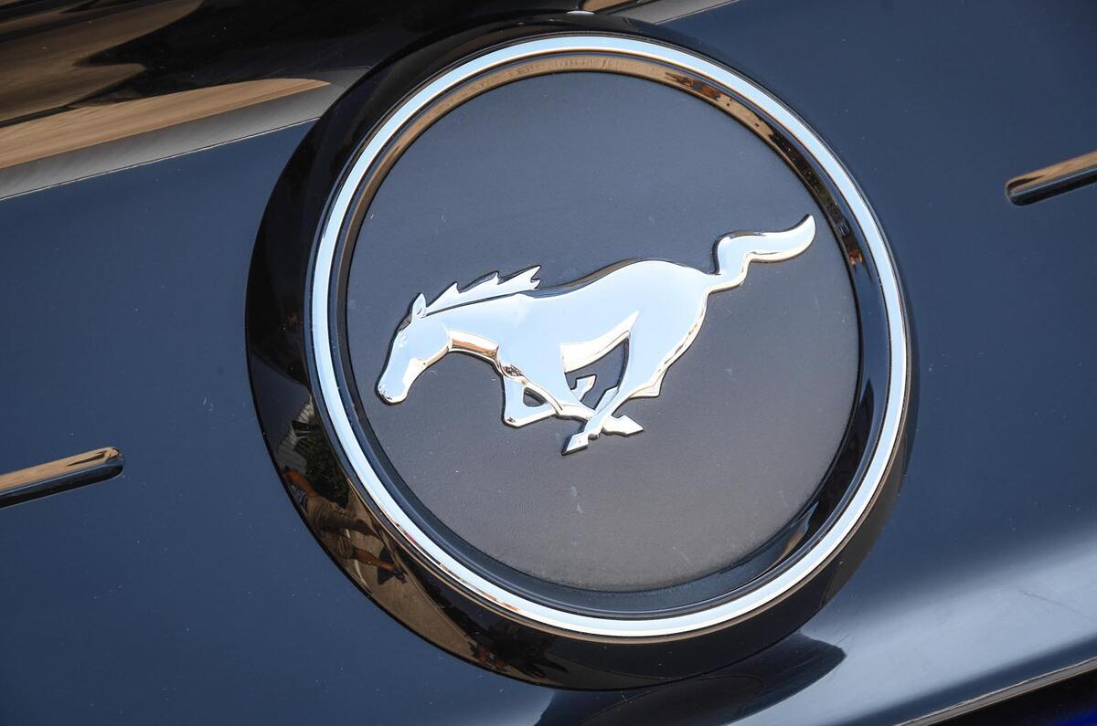 Ford Mustang four-cylinder 2018 UK first drive review badge