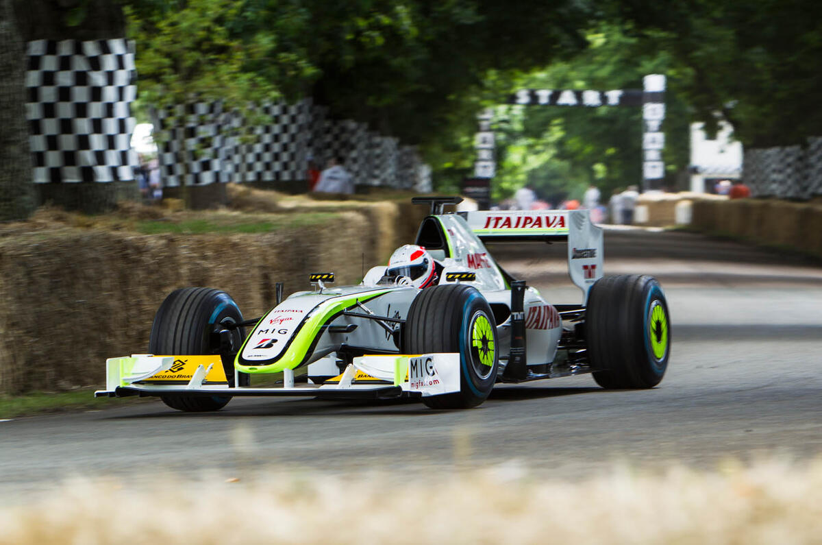 Jenson Button's Brawn GP F1 car from 2009 2016 Goodwood Festival of Speed
