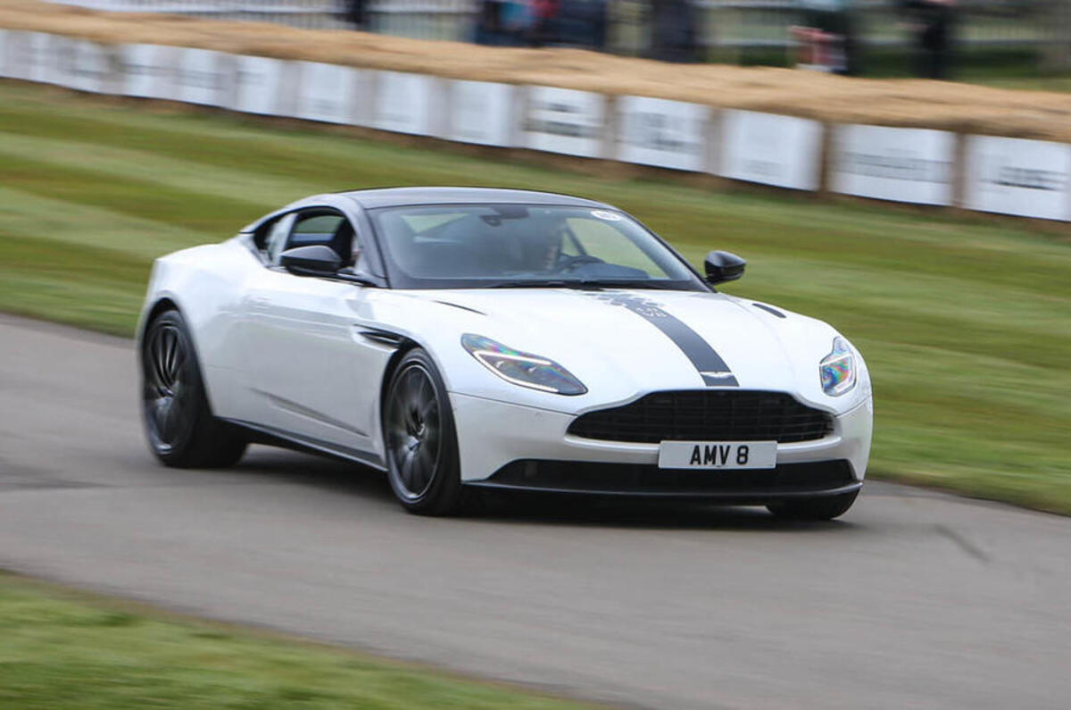 Aston Martin DB11 V8 - first ride up the Goodwood hillclimb