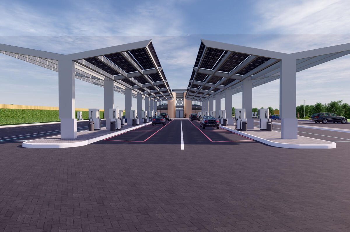 Gridserve forecourt Braintree - render