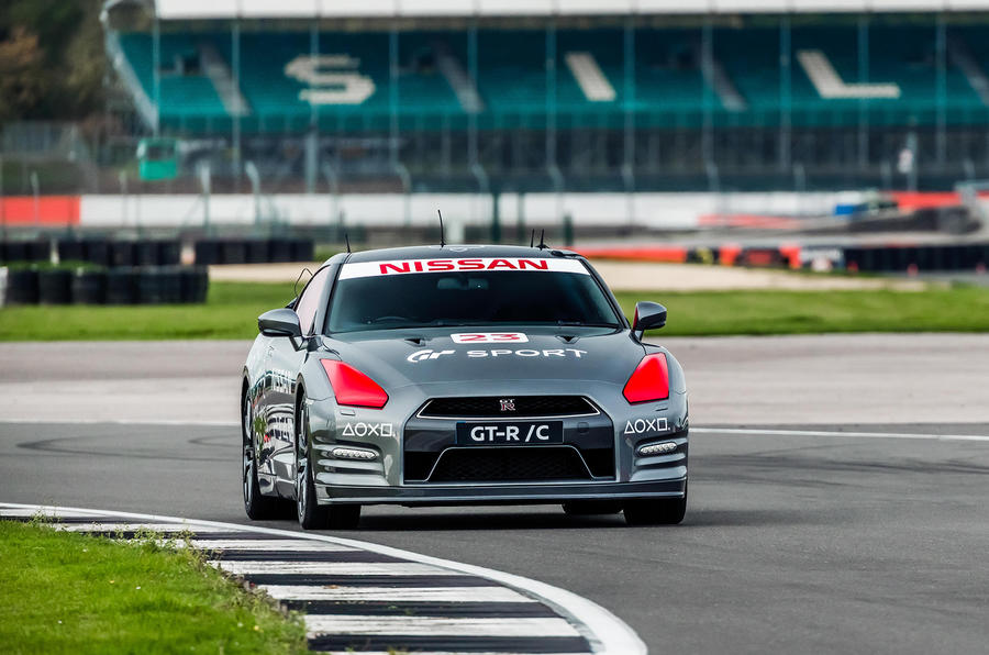 Driving the remote-controlled Nissan GT-R/C