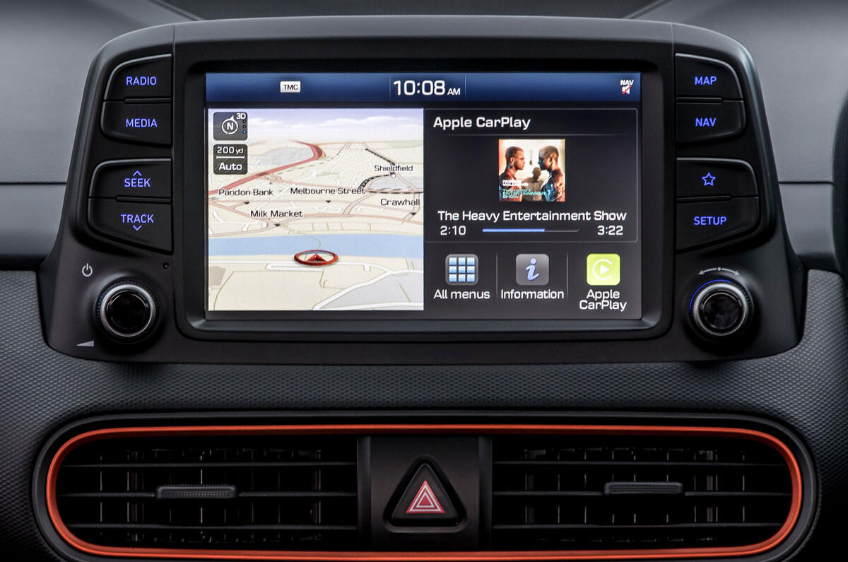 Hyundai Kona infotainment screen maps