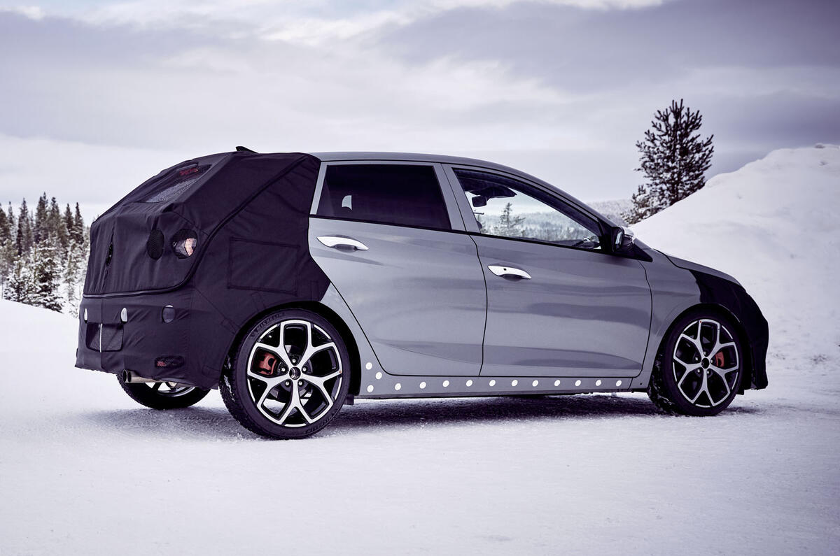 2021 Hyundai i20 N prototype - rear 3/4