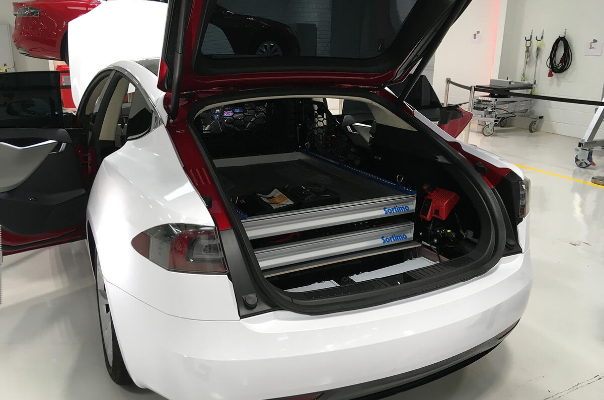  Tesla  Model S  transformed into mobile  servicing vehicle 