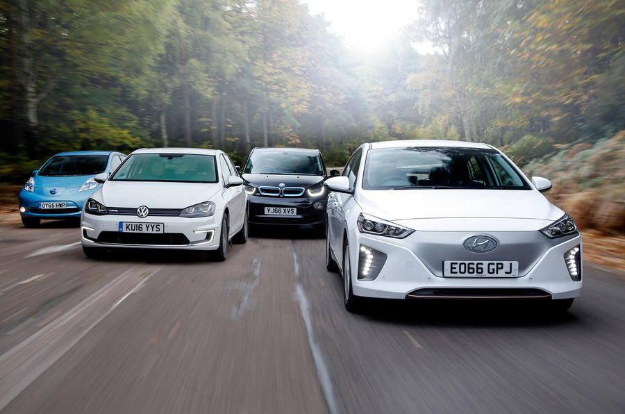 Hyundai Ioniq, Volkswagen EGolf, BMW i3 vs Nissan Leaf electric