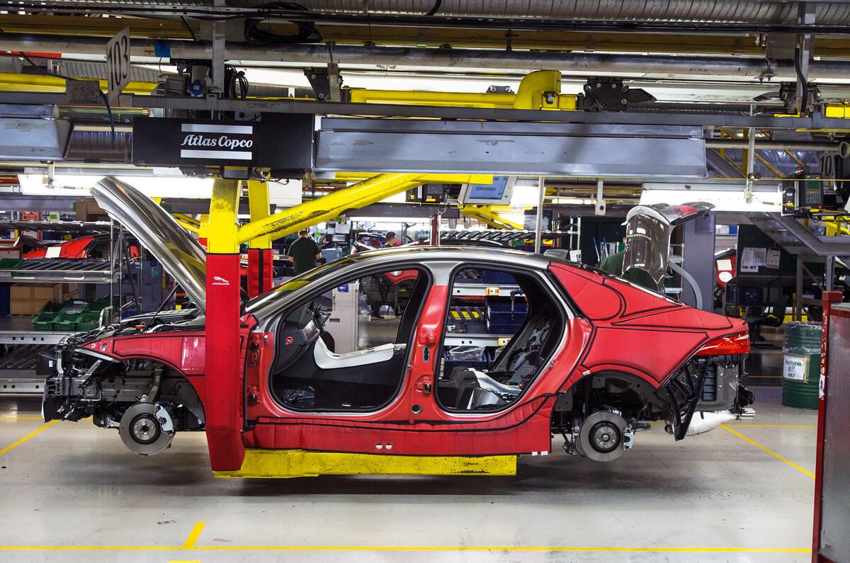 Jaguar XF production line 