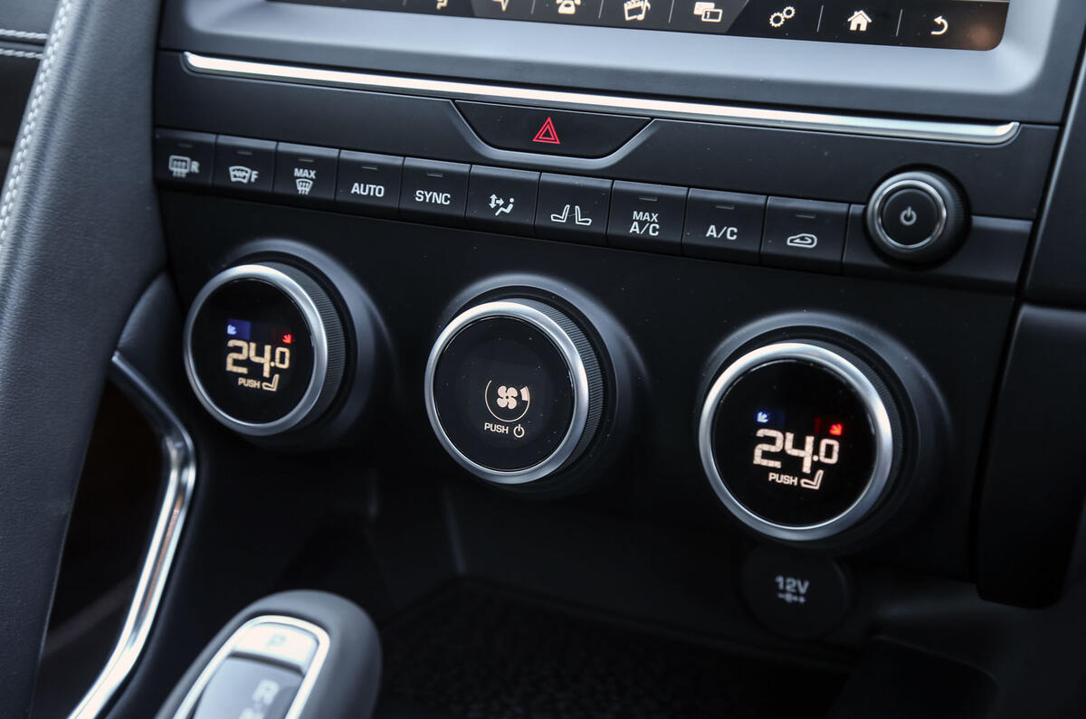 Jaguar E-Pace P300 climate controls