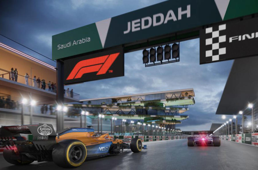 Jeddah Street Circuit race render   image courtesy F1