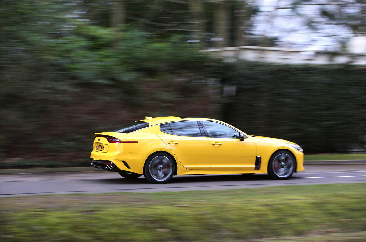 Kia Stinger GT S long-term review action side