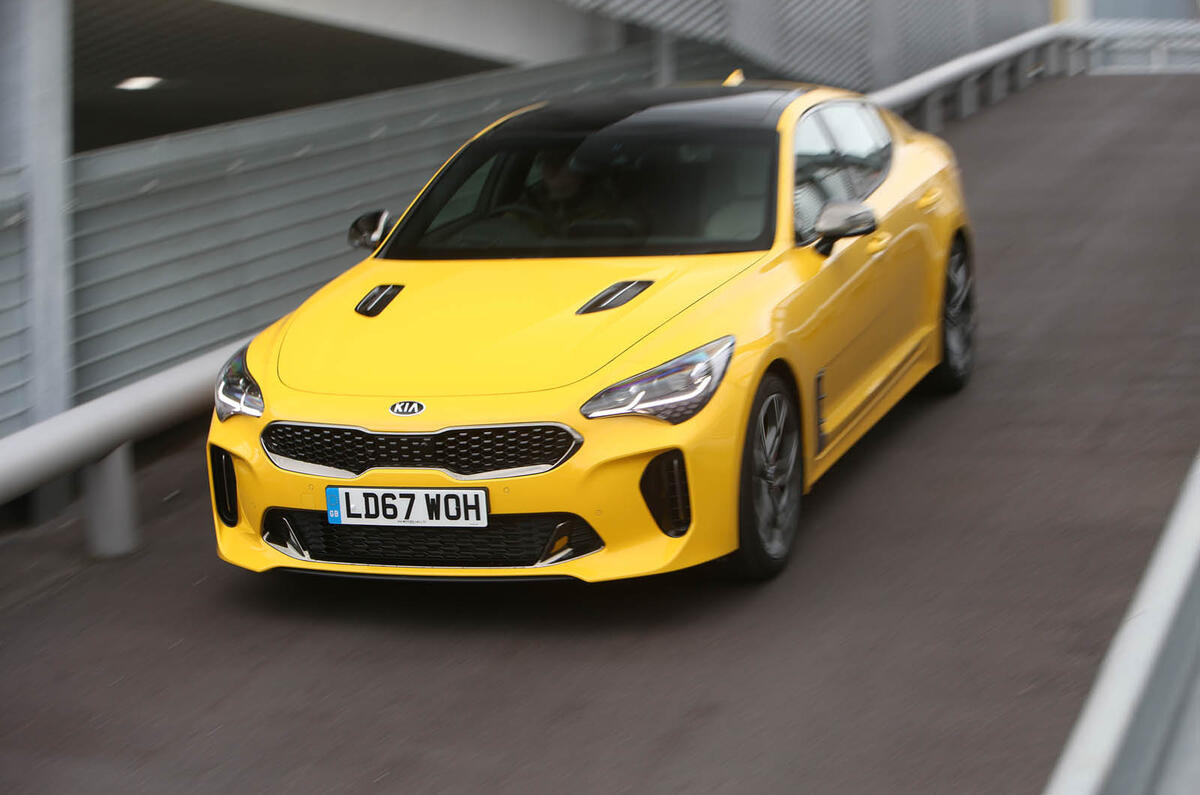 Kia Stinger GT S long-term review action top-front