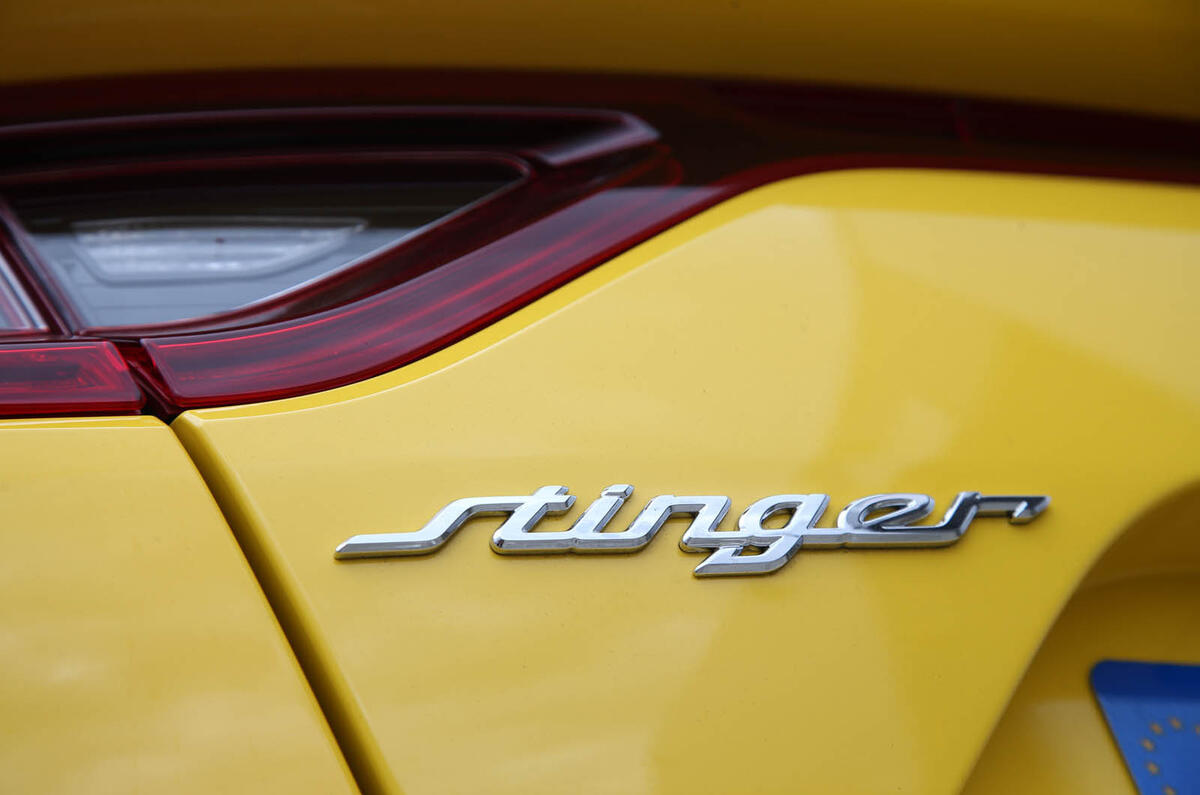 Kia Stinger GT S long-term review rear badge