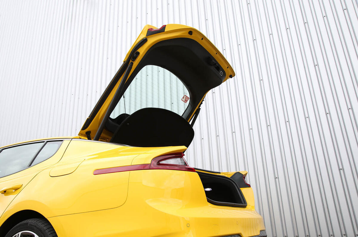 Kia Stinger GT S long-term review boot open