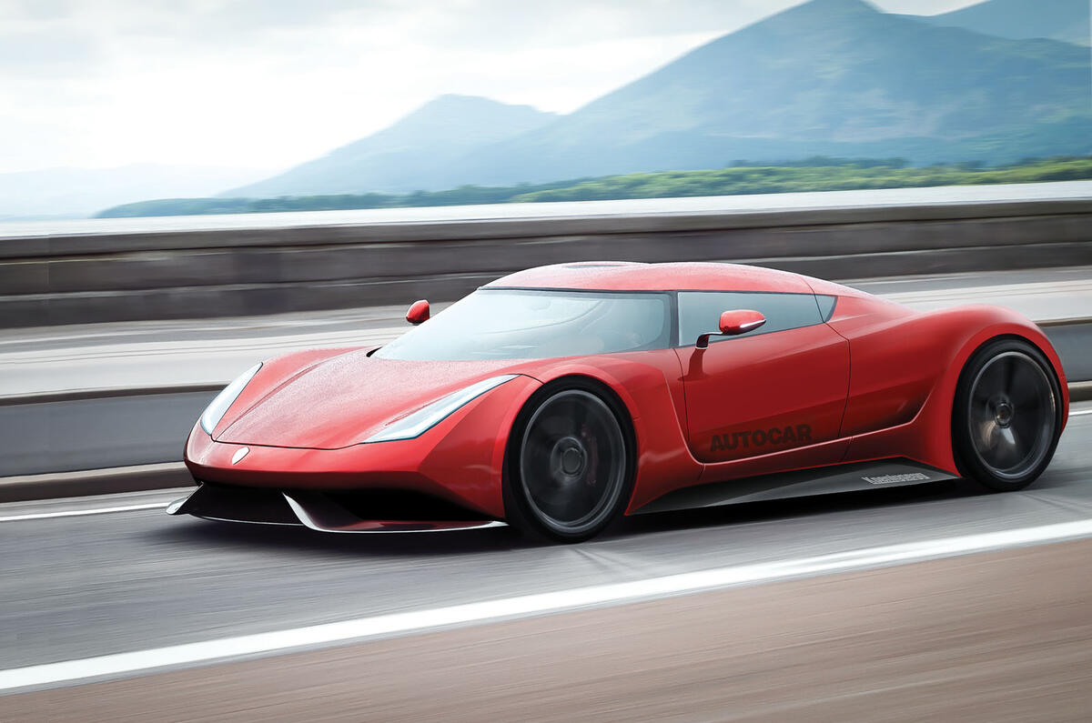 2020 Koenigsegg supercar render - rolling shot