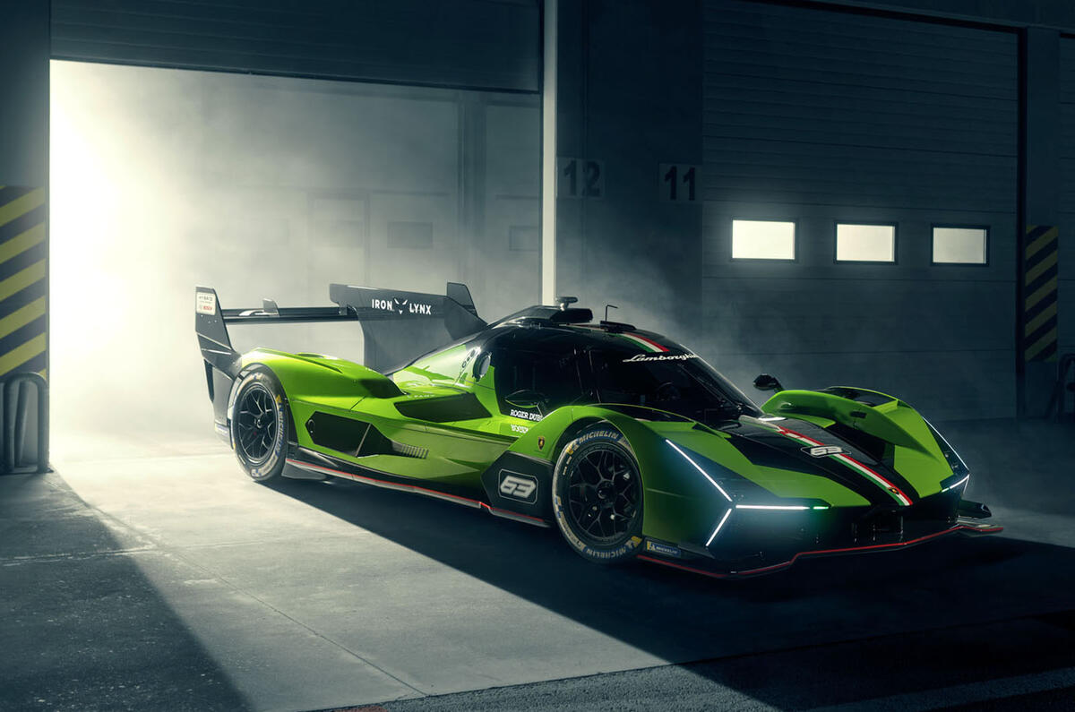Lamborghini SC63 LMDh front quarter static
