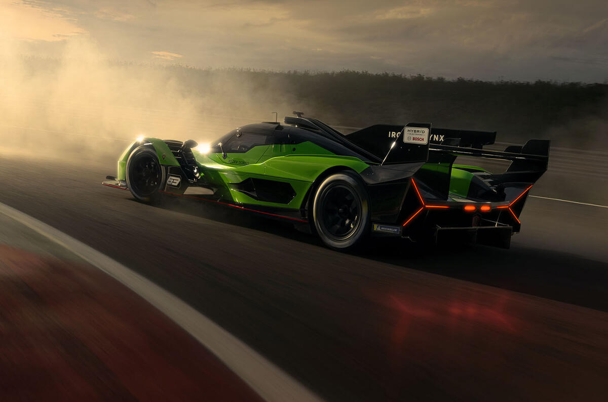 Lamborghini SC63 LMDh rear quarter tracking