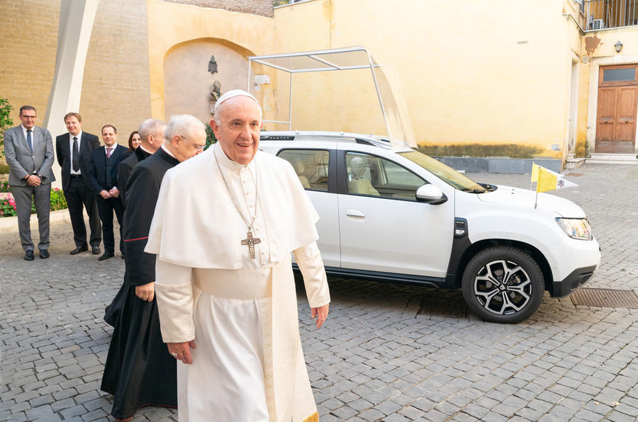 Pope Francis receives new Dacia Duster at The Vatican