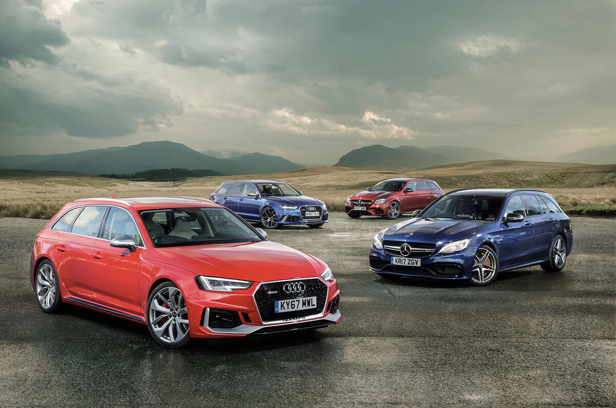 Super estate showdown: Mercedes-AMG E63 S vs C63 S vs Audi RS6 vs RS4 |  Autocar