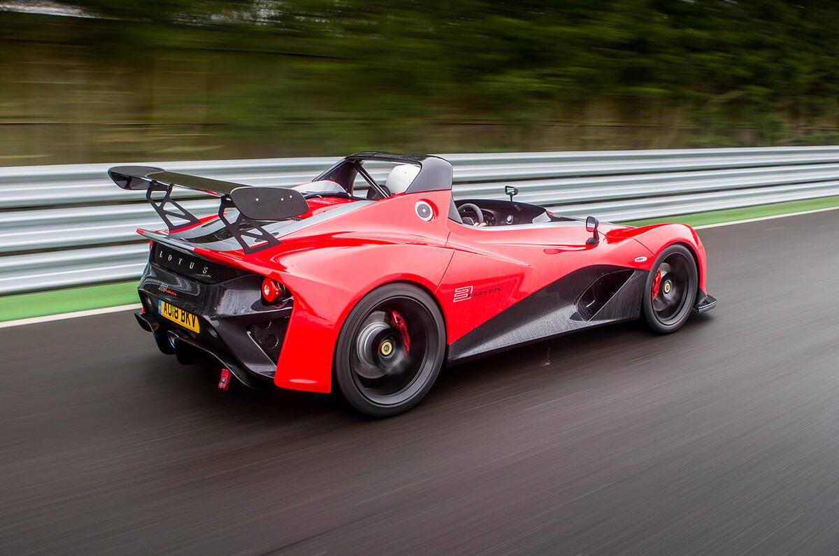 Lotus 3-Eleven 430 on track rear