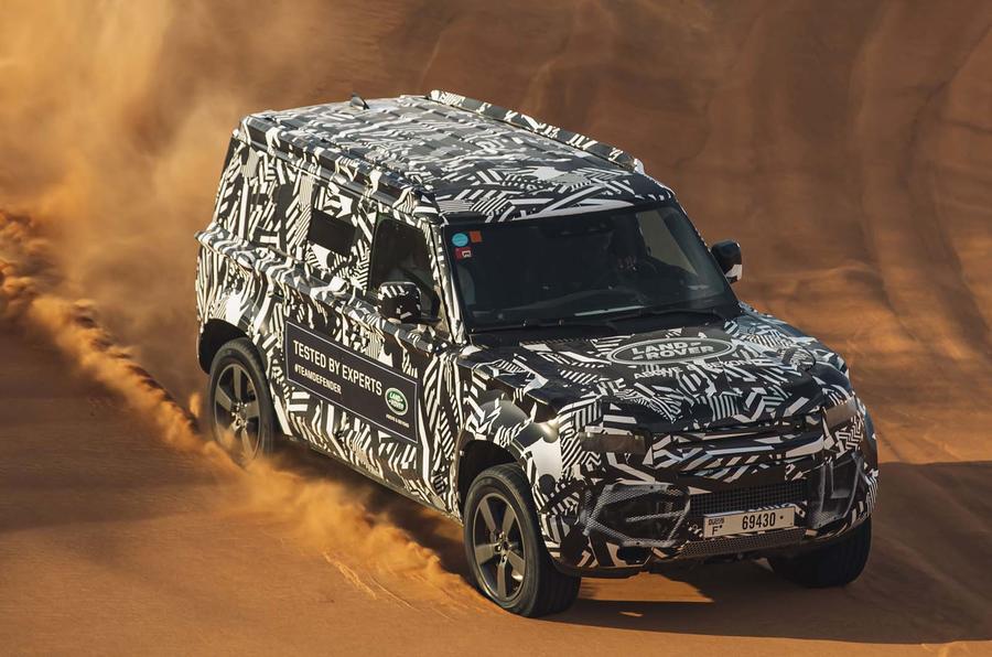 Land Rover Defender testing with Red Cross in Dubai 