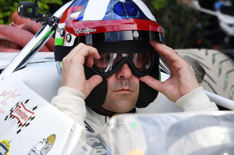 Dario Franchitti prepares to race