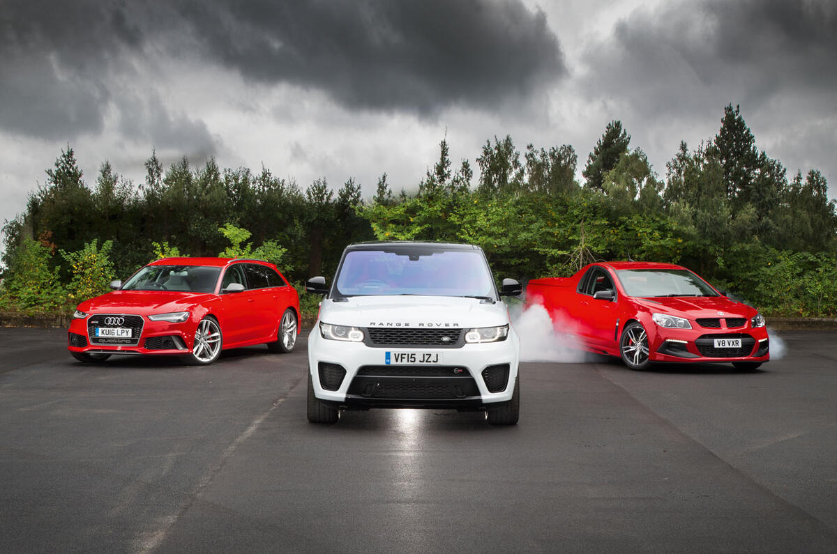 Vauxhall Maloo vs Audi RS6 vs Range Rover Sport SVR