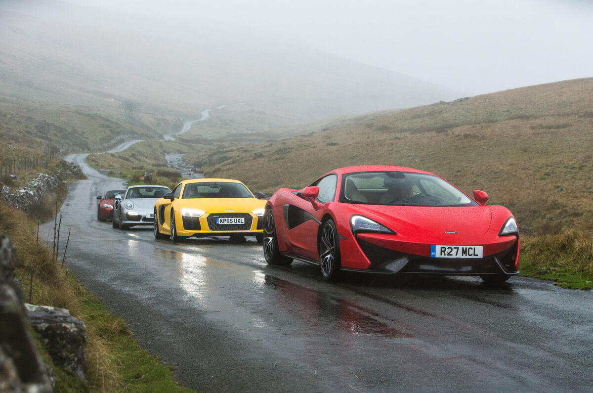 Audi R8 V10 versus rivals from McLaren, Porsche and Aston ...