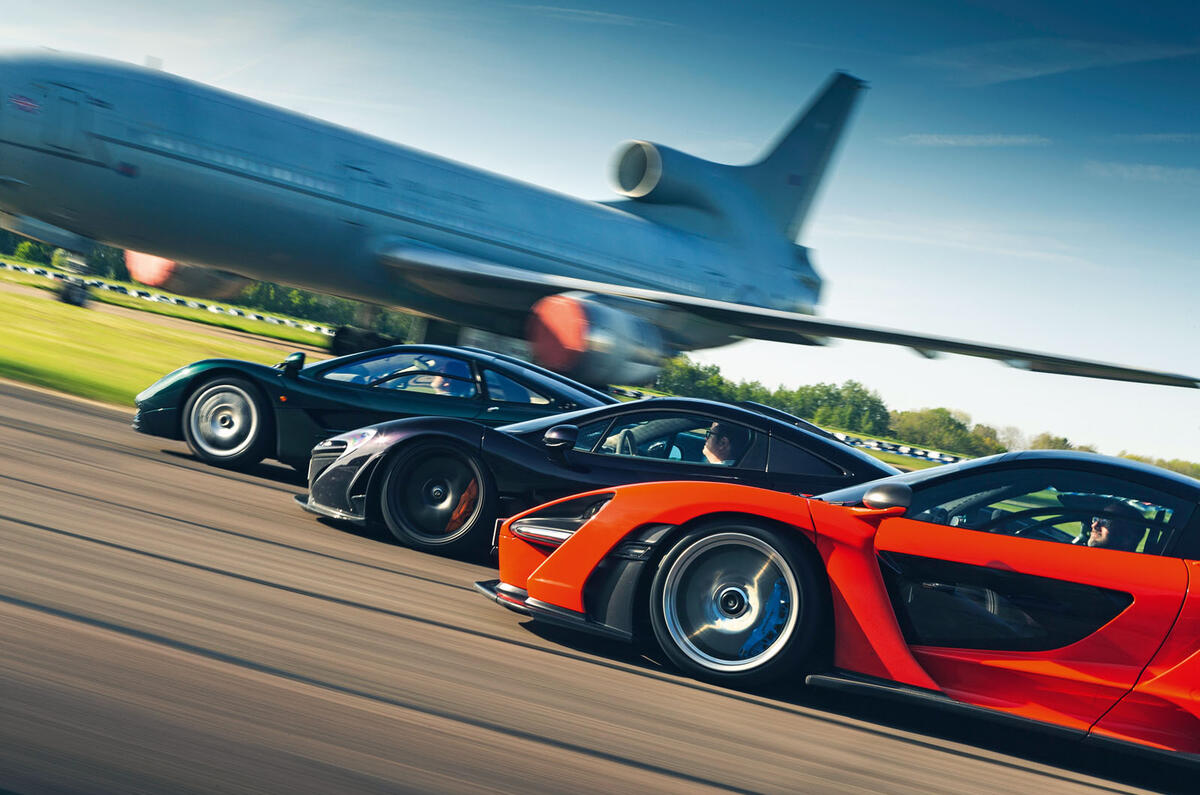 Flat out in McLaren s ultimate trio F1 vs P1 vs Senna Autocar