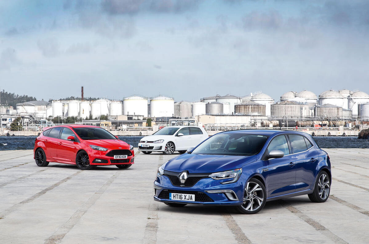 Renault Mégane GT vs Ford Focus vs VW Golf GTI