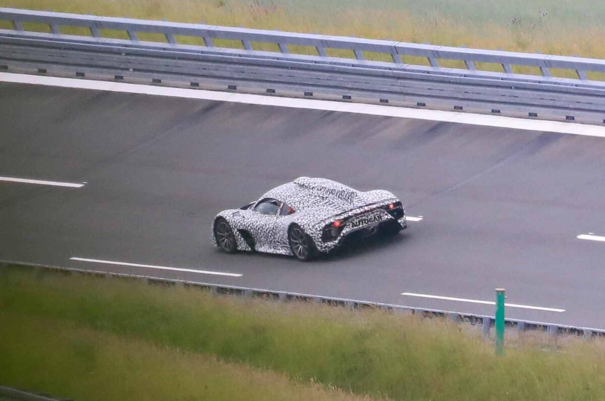 Mercedes AMG One spyshots rear side