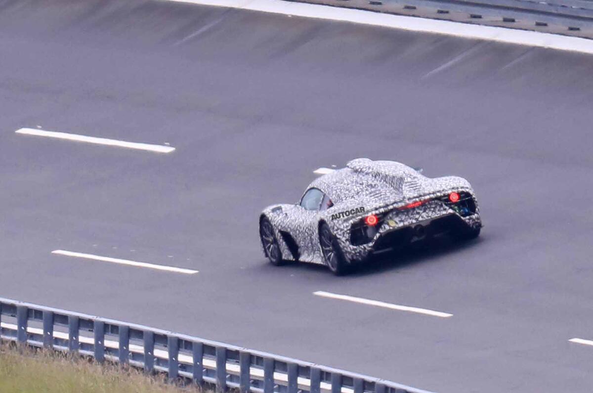 Mercedes AMG One spyshots rear track