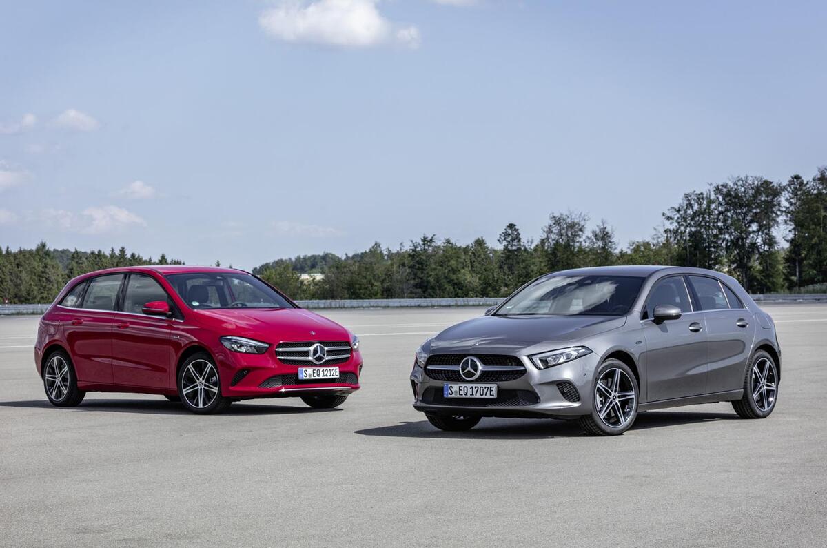 Mercedes Benz B Class and A Class front