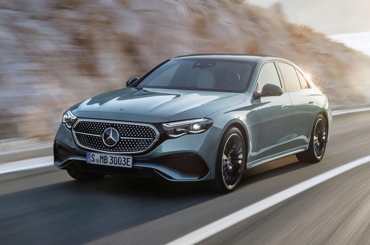 Mercedes Benz E Class front three quarter tracking