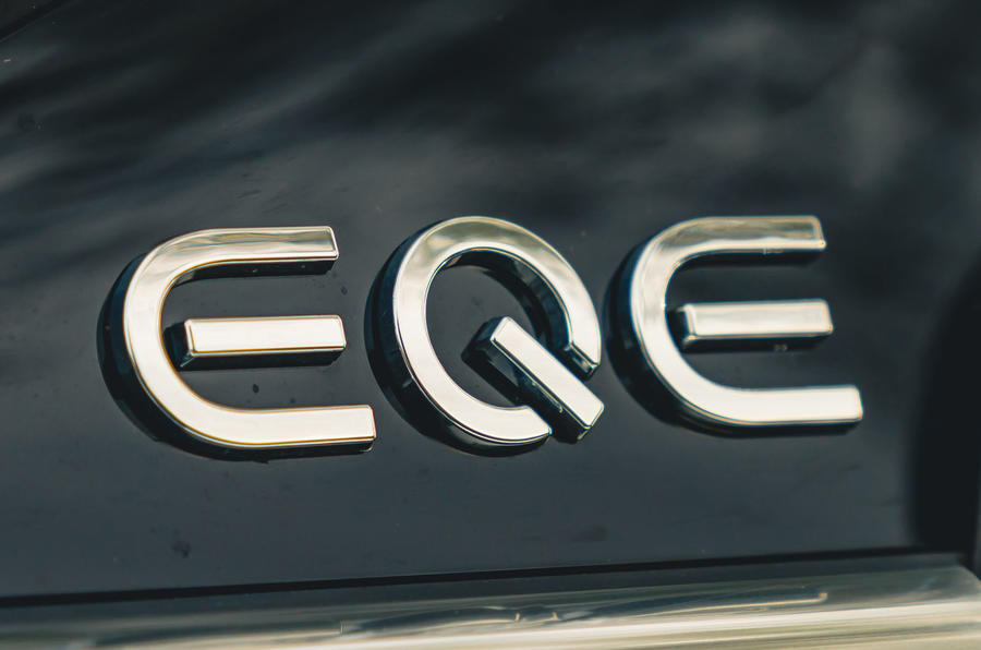 Mercedes Benz EQE badge detail