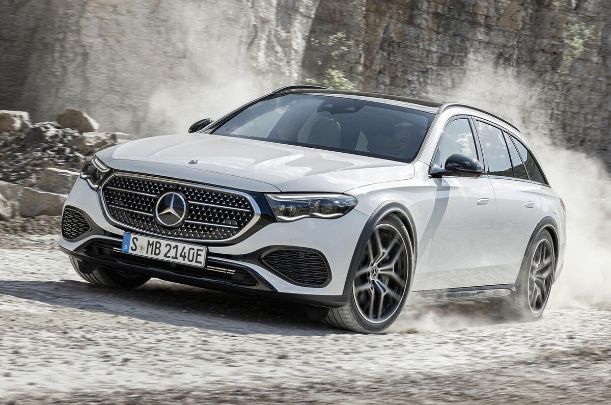 Mercedes E Class All Terrain front three quarter driving