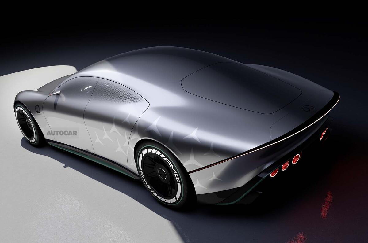 Mercedes AMG GT Four door EV concept rear three quarter