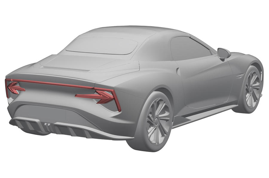 MG Cyberster : cabriolet sportif et 2 places de 4,50 m en 2024  Mg-cyberster-design-render-rear-three-quarters